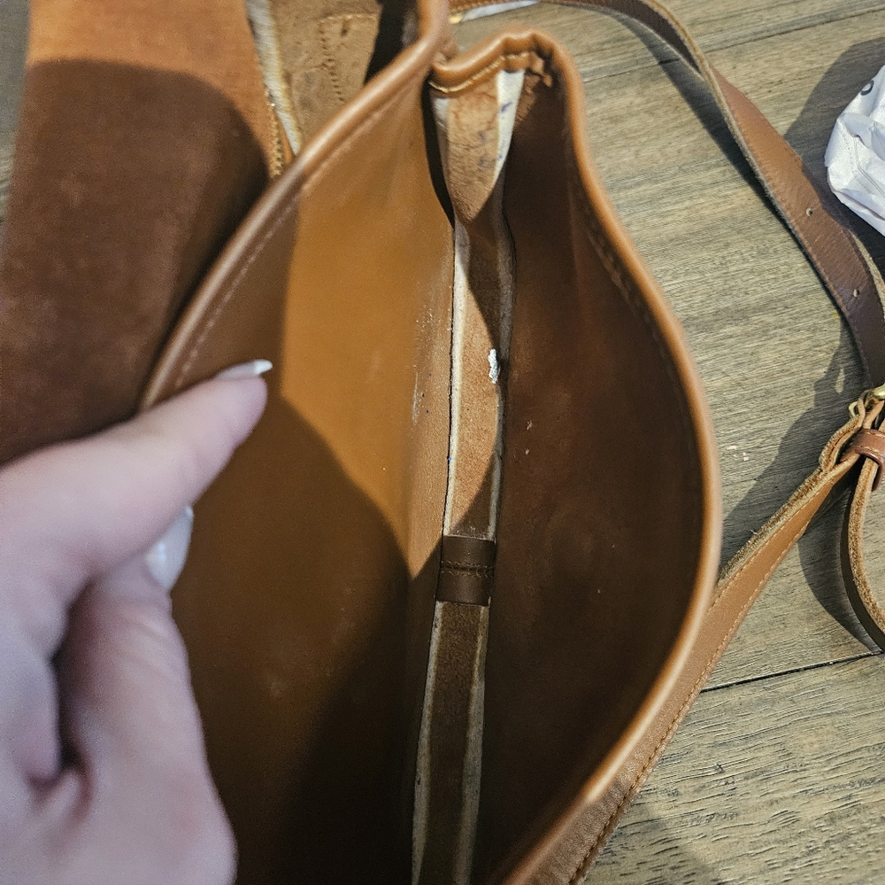Coach 1990's Vintage British Tan Leather Sm Prairie Crossbody Bag 9954 - Picture 15 of 16